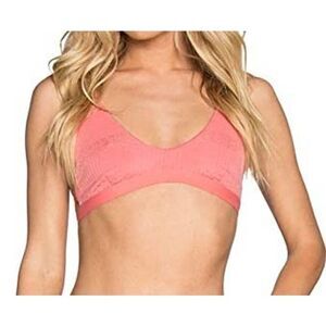 Tavik Coco womens Rose pink textured stripe New bikini top swim X Small